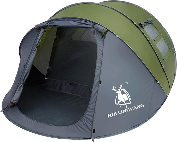 6 Person Easy Pop Up Tent,12.5’ x 8.5‘ x53.5,Automatic Setup,Waterproof, Double Layer,Instant Family Tents for Camping,Hiking & Traveling