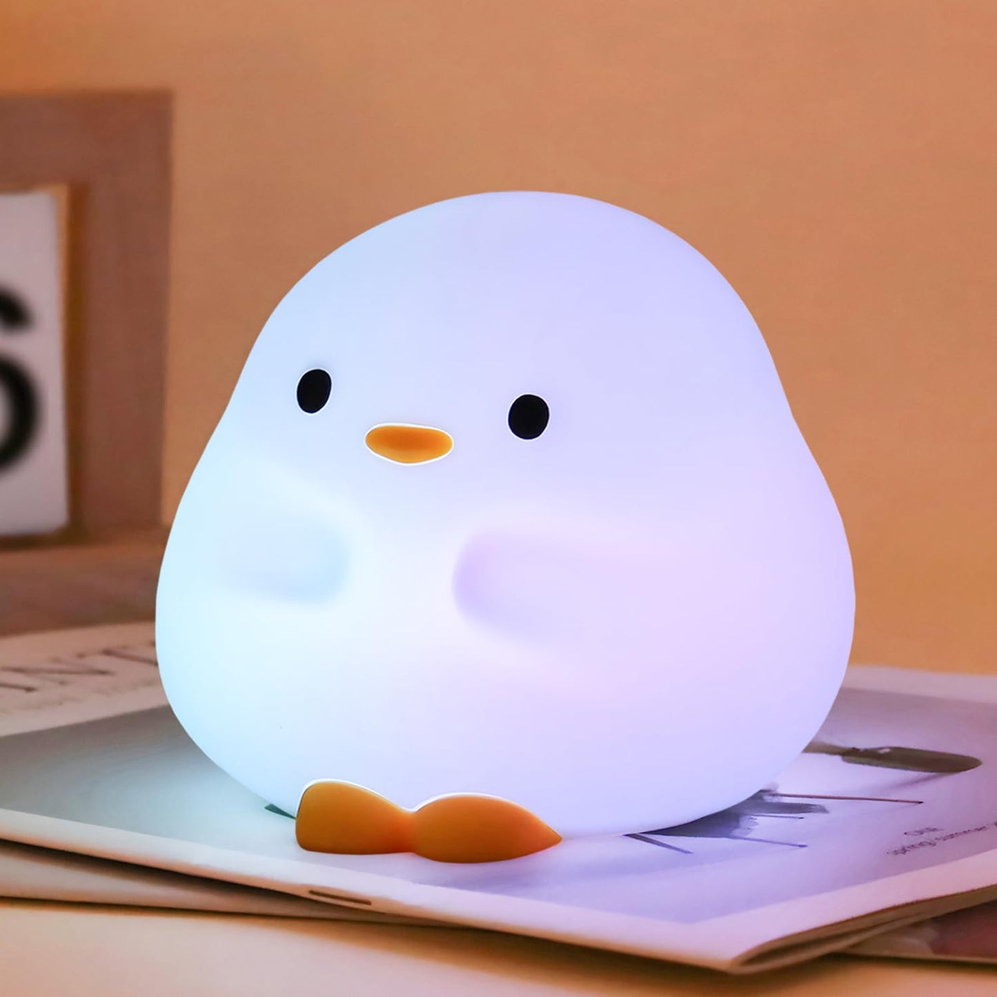 Rytinazzz Duck Silicone Night Light For Kids - Color Changing Led Lamp With Soft Touch  Usb Rechargeable & Long Battery - Cute Touch Control Duck Light For Kids Room & Birthday Gifts