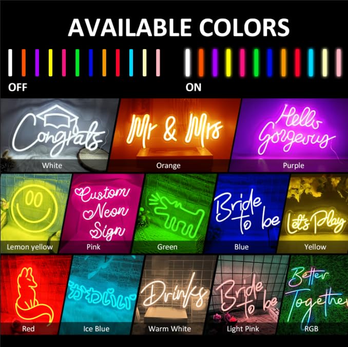 WASNKGFW Custom Neon Sign - Personalized Wall Decor, 20inx18in, Acrylic & Silicon, Custom Neon Sign-B