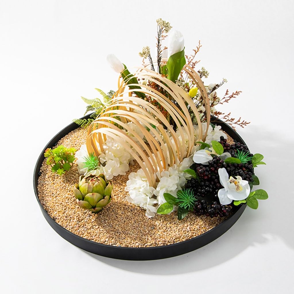 Artificial Bonsai Tree Large Round Table in The Middle of The Turntable Flower Hotel Table Restaurant Light Luxury Decorations Landscape Decorations Artificial Plant Bonsai Tree(Small)