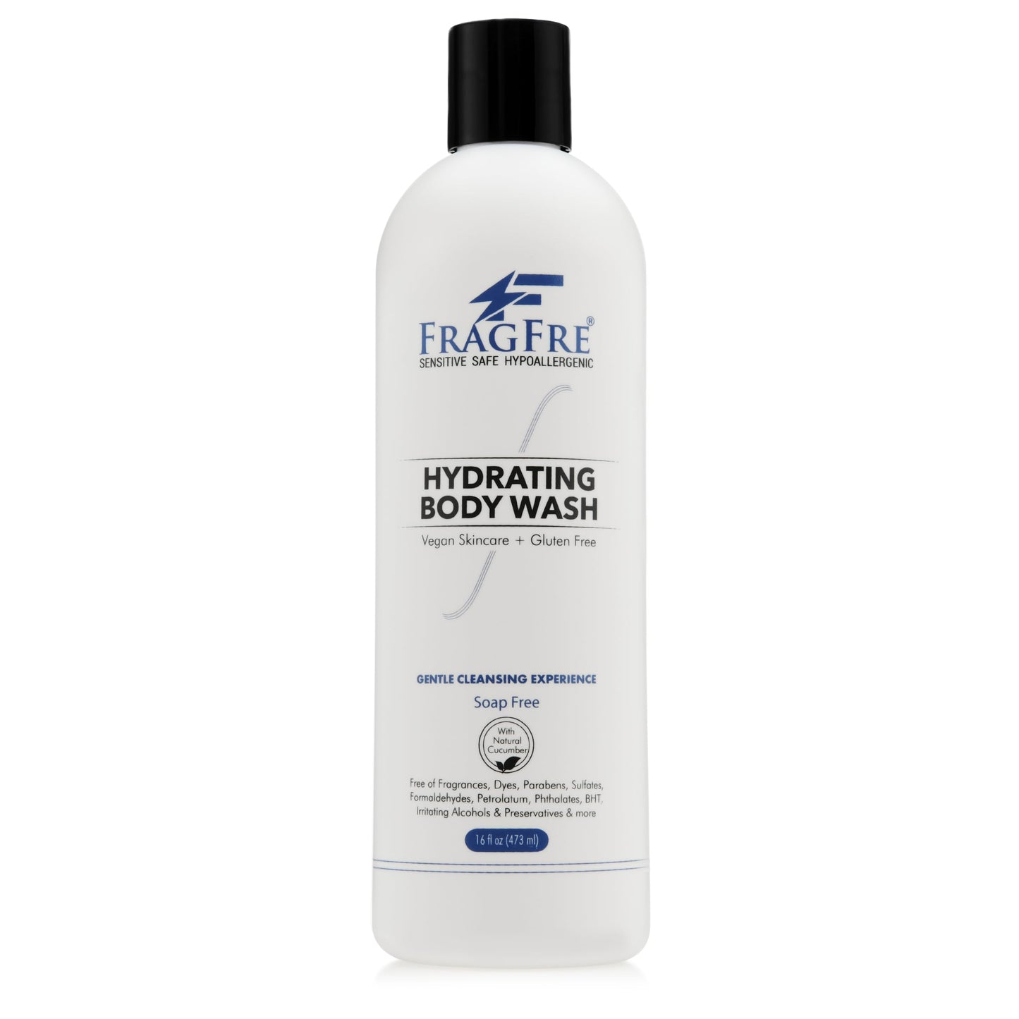 FRAGFRE Sensitive Skin Body Wash 16 oz - Paraben Free Sulfate Free Body Cleanser - Hypoallergenic for Delicate and Flaky Skins -