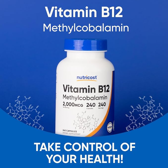 Nutricost Vitamin B12 (Methylcobalamin) 1000mcg, 240 Capsules - Vegetarian, Non-GMO & Gluten Free B12 Supplement