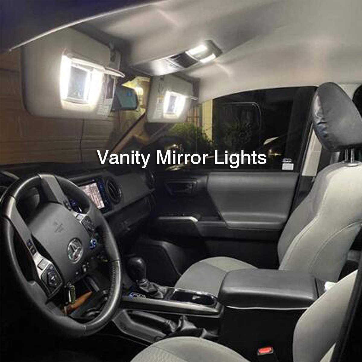 iBrightstar LED Bulbs Kit for Toyota Tacoma 2005-2021 - Interior, Vanity, License Plate, Backup Lights - Xenon White