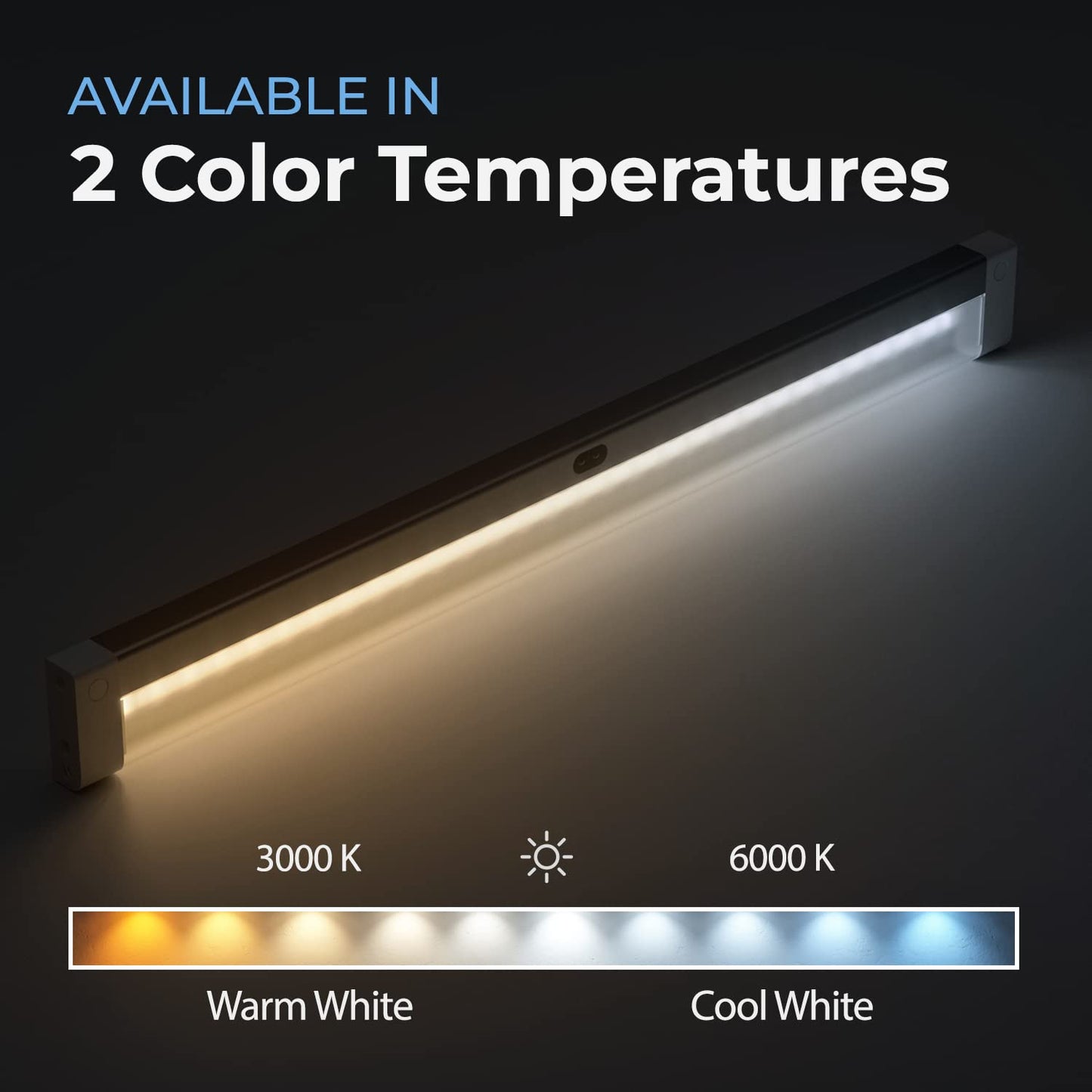 Eshine Under Cabinet Led Lighting Kit, 12 Warm White (3000K), Dimmable, Touchless Control, Aluminum, Model Elw3001Dw