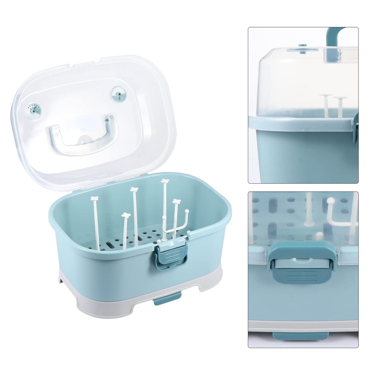 Baby Bottle Dryer 1Pc Portable Baby Bottle Drying Rack Storage Box Bottle Storage Box Organizer Case Portable Feeding Bottle Kitchen Cabinet for Home Travel Drainer