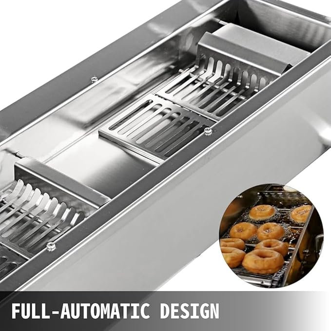 Donut Maker, Commercial Automatic Doughnut Machine with 7L Hopper, Includes 3 Sizes Molds, Stainless Steel Fryer