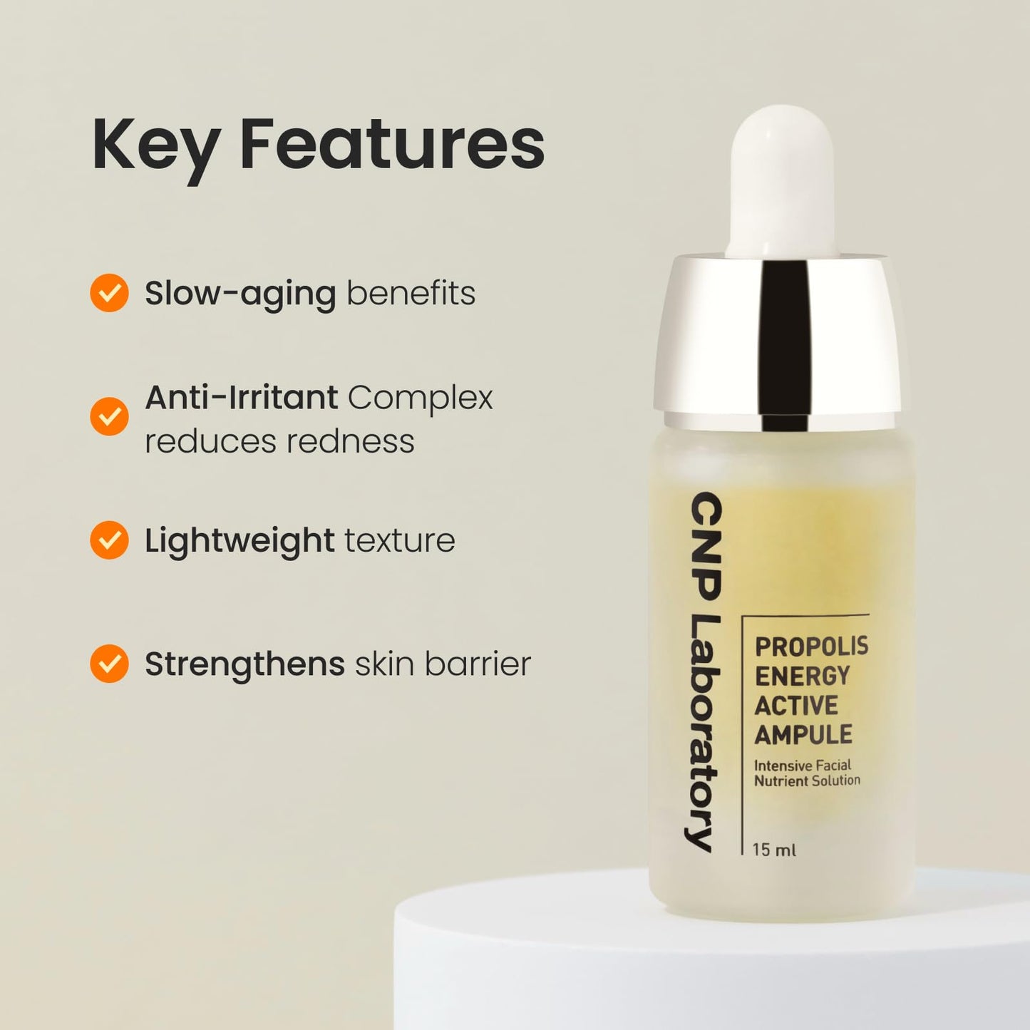 CNP Honey Glow Serum - Hyaluronic Acid & Propolis for Hydrating, Anti-Aging, Centella Soothing Serum, for Sensitive Skin, Korean