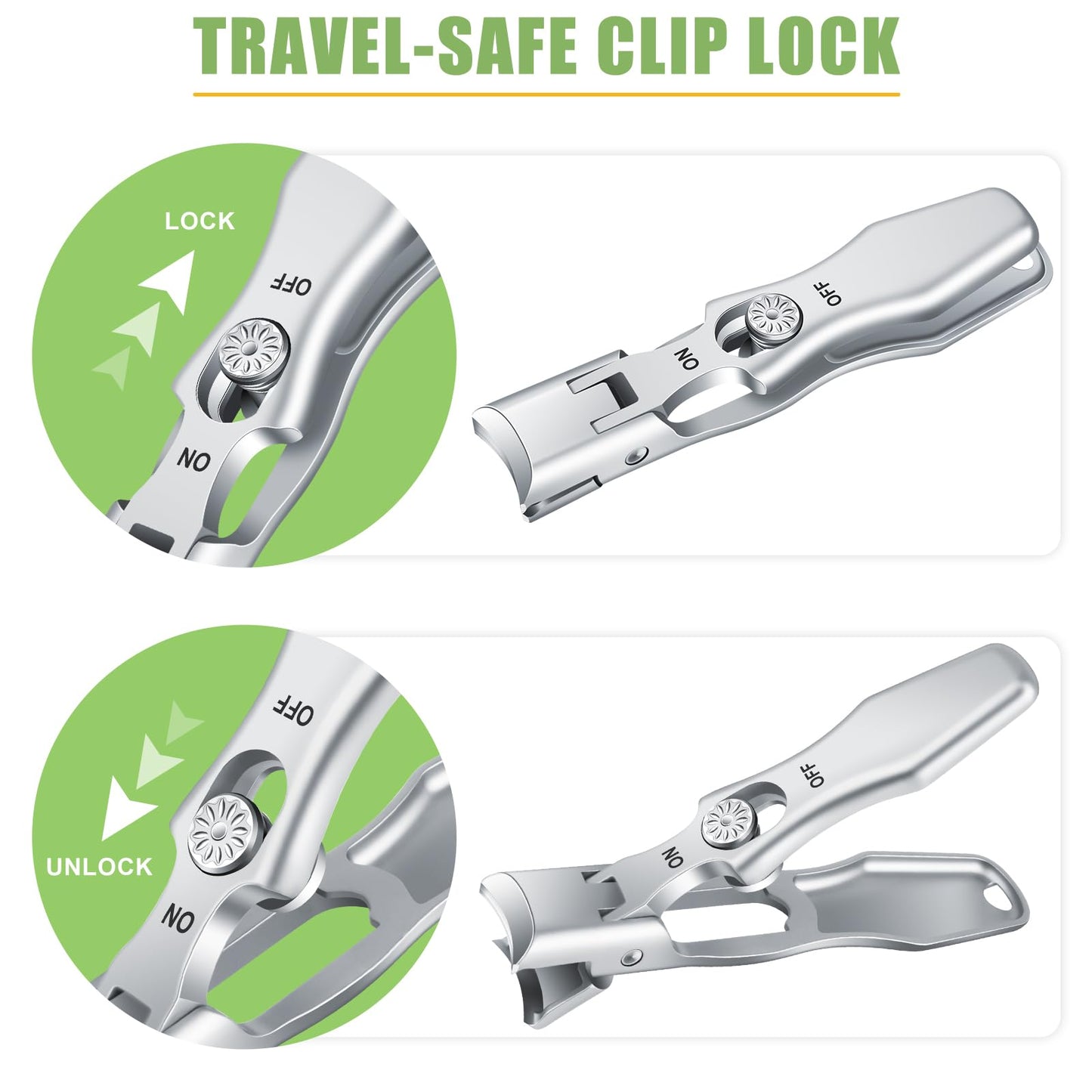 German Nail Clippers for Men Thick Nails, Heavy Duty Toenail Clippers for Seniors with Catcher, Portable Ultra Sharp German Fing