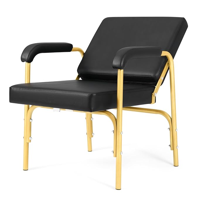 Artist hand Shampoo Chair for Salon Reclinng Salon Chair Barber Chair Hair Stylist Chair Auto Recline Chairs Shampoo Spa Beauty Equipment(Gold)