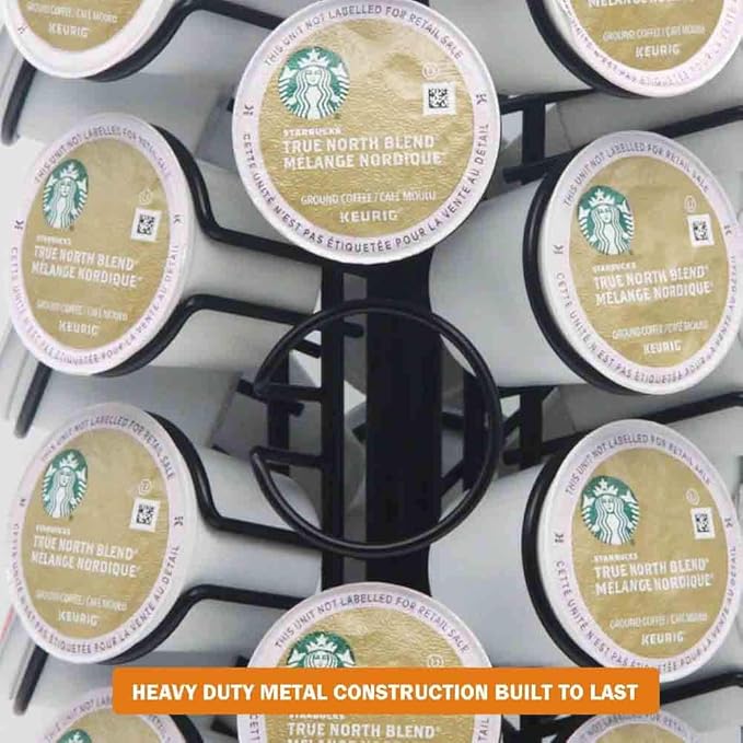 K Cup Holders,K Cup Holder, K Cups Holder,K Cup Carousel, Coffee Pods Holder Storage Organizer Stand (Black, 40 Pods Capacity)