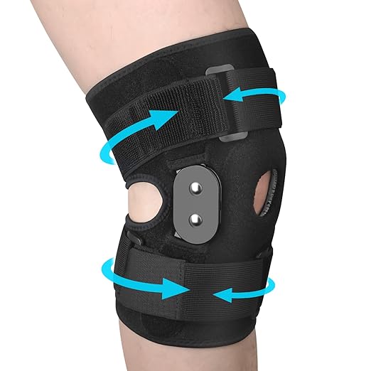 CHIYAN Hinged Knee Brace for Women Men, Open Patella Design with Dual Metal Side Stabilizers, Knee Immobilizer Support for...