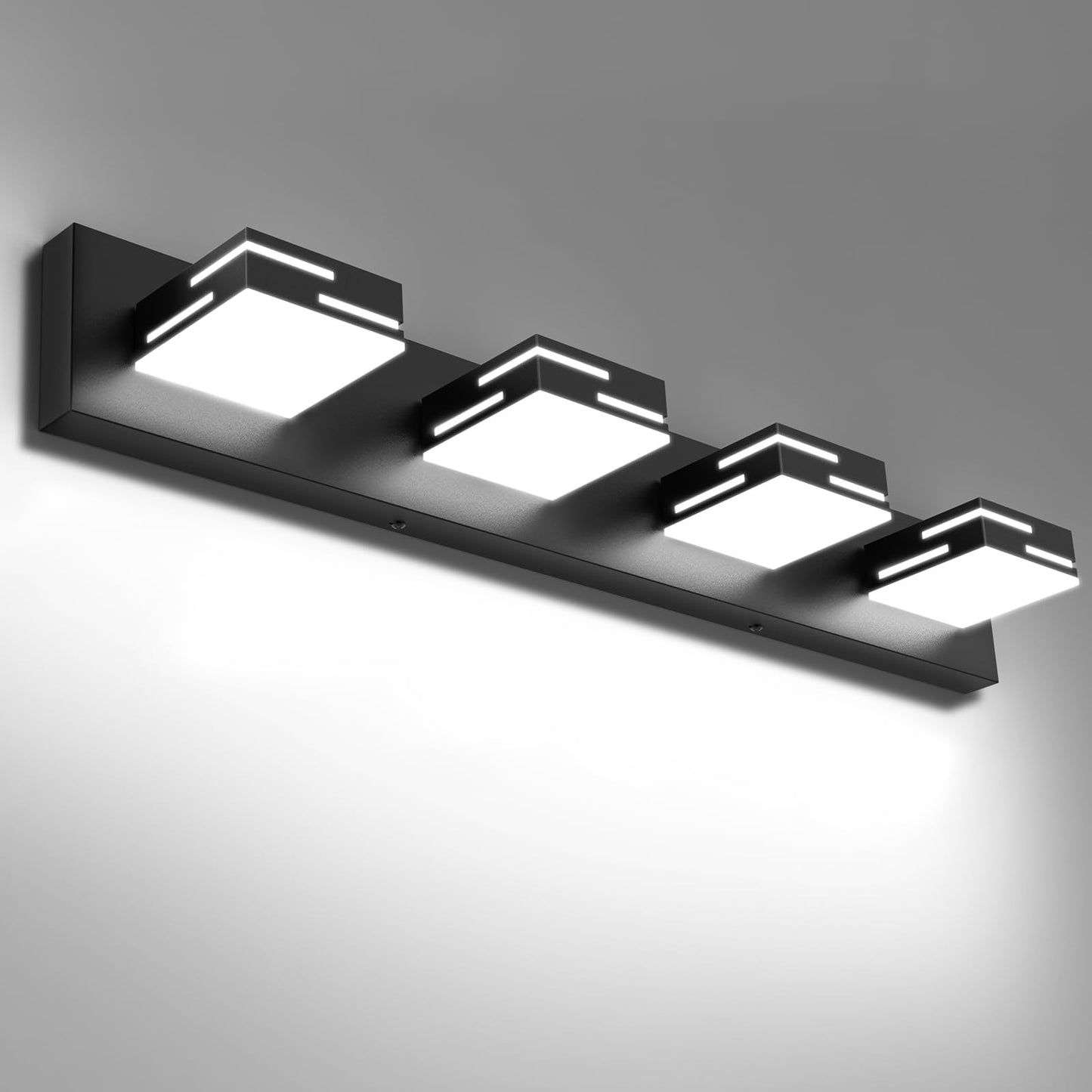 Izorro Modern Led Bathroom Vanity Light Fixtures (30-Inch  4-Light 5Cct Dimmable)  Matte Black Vanity Lights For Bathroom Lighting Fixtures Over Mirror With Rotatable