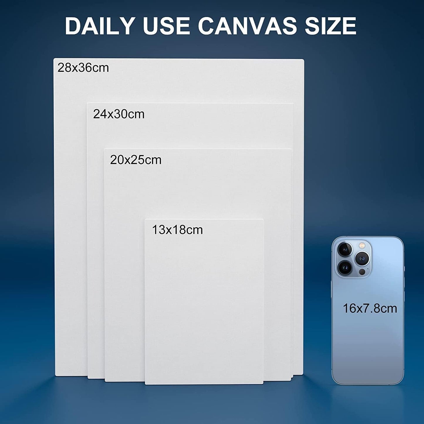 Artkey Canvas Panels 24-Pack 5x7, 8x10 Inch, 10 oz Primed 100% Cotton Paint Canvases for Painting, White Blank Flat Canvas Boards for Acrylics Oil Watercolor Tempera Paint