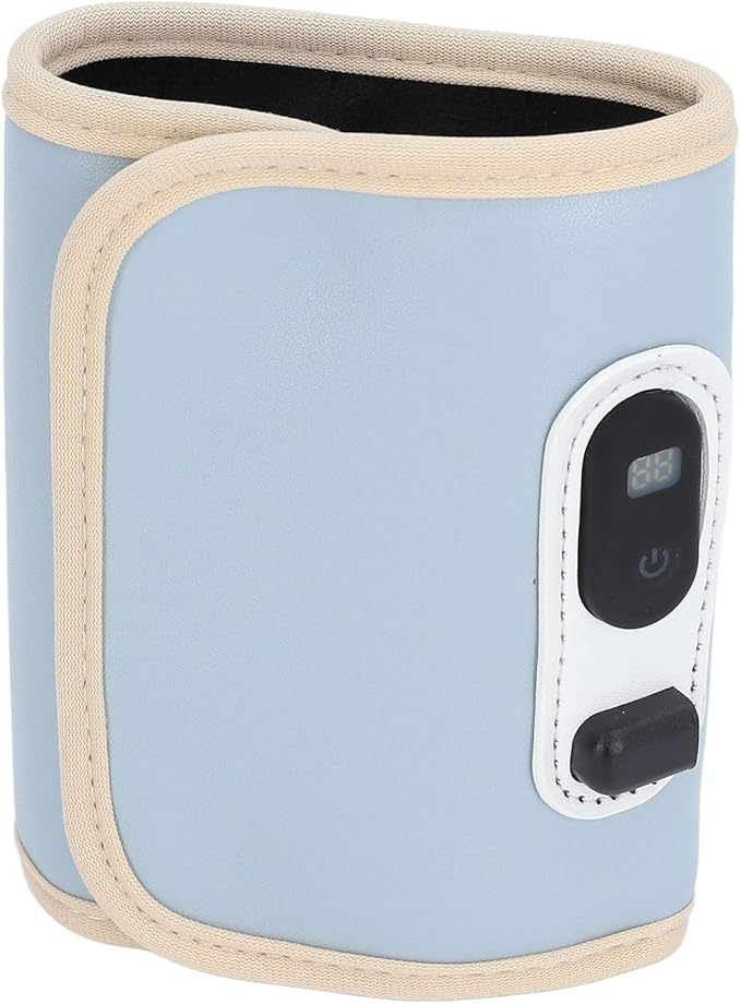 Portable Bottle Warmer, Portable Bottle Warmer For Travel USB 21 Speeds Temperature Adjustable Bottle Warmer with LED Display For Drinks, Coffee, Water, Milk (Blue)
