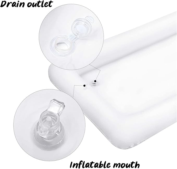 HBlife 3 PCS Inflatable Serving Bar, Salad Ice Tray Food Drink Containers with Drain Plug and 1 Hand Air Pump, Inflatable Buffet Cooler for Party Supplies