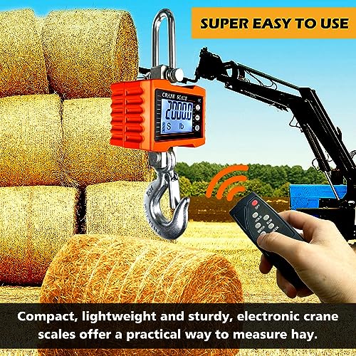 YATOINTO 2200lb Digital Crane Scale High Precision Heavy Duty Industrial Hanging Scale with Remote Control Aluminum Case C...