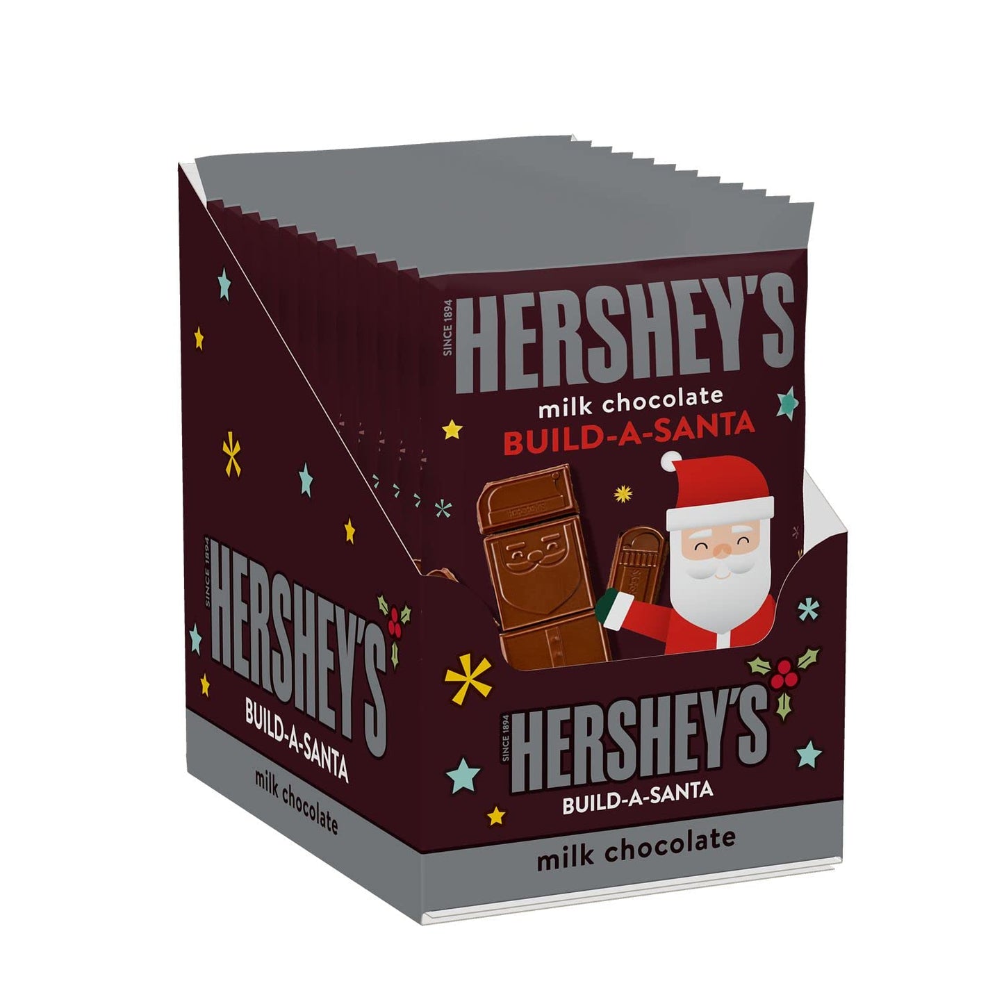 HERSHEYS Build-A-Santa Milk Chocolate Candy, Holiday, 4 oz, Bar (Pack of 12)