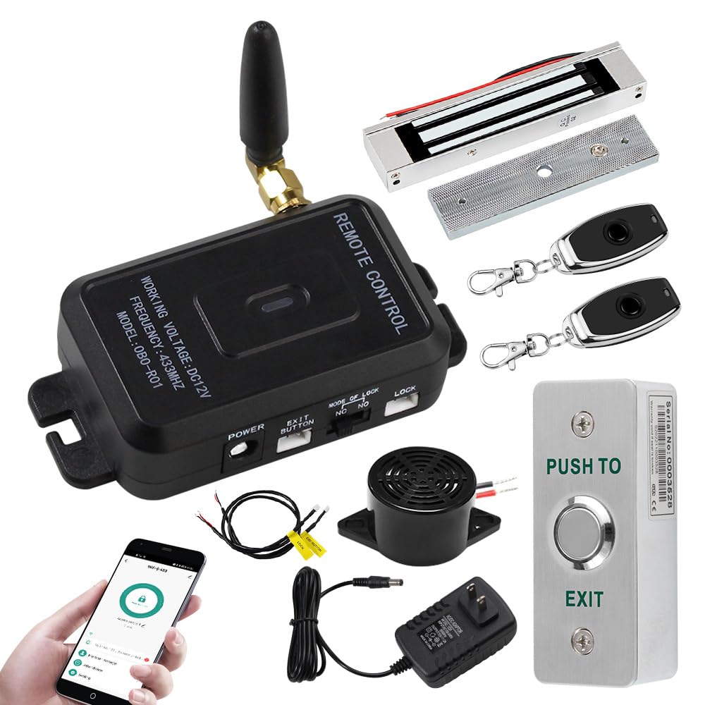 YiToo WiFi Tuya Access Control 180kg/350lbs Electric Magnetic Door Lock Kit System Gate Remote Control Smartphone APP Control