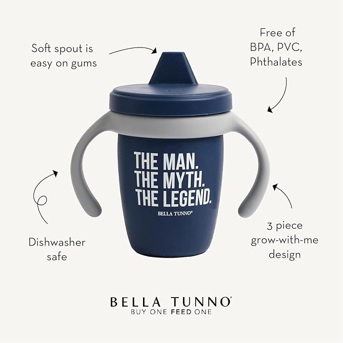 Sippy Cup by Bella Tunno, Silicone Training Cup with Transition Handles for Infants, Toddlers & Kids, Babies 6-12 Months & Toddlers 1-3 Years, Boys & Girls, Little Lady, 8 oz