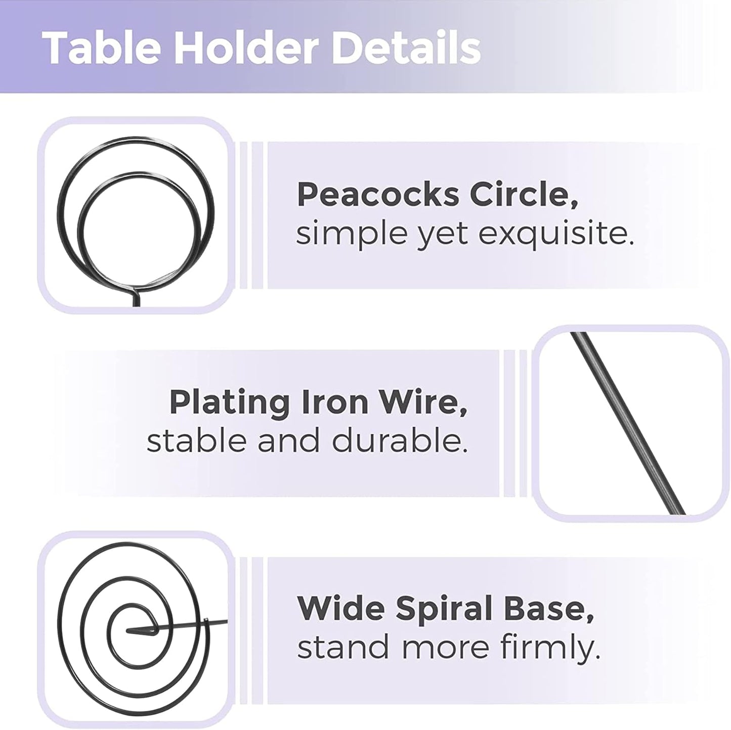 Table Number Holders 10Pcs - 8.75 inch Place Card Holder Tall Table Number Stands for Wedding Party Graduation Reception Restaurant Home Photo Picture Office Memo (Matte Black)