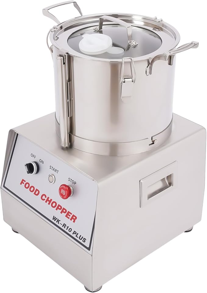 Commercial Food Processor, 1400W Electric Vegetable Chopper Machine 1400 RPM, 10.5Qt Stainless Steel Vegetable Processor Meat Grinder Food Processor Chopper for Veggie,Fruit,Meat