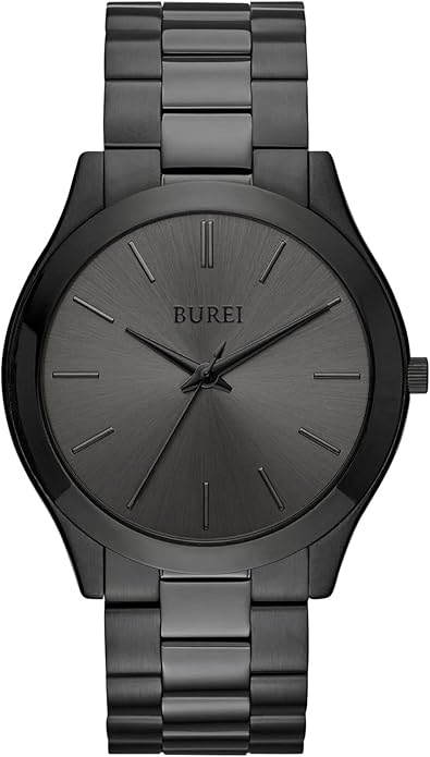 BUREI Men Watches Fashion Analog Stainless Steel Quartz Waterproof Watches,Gift for Men.