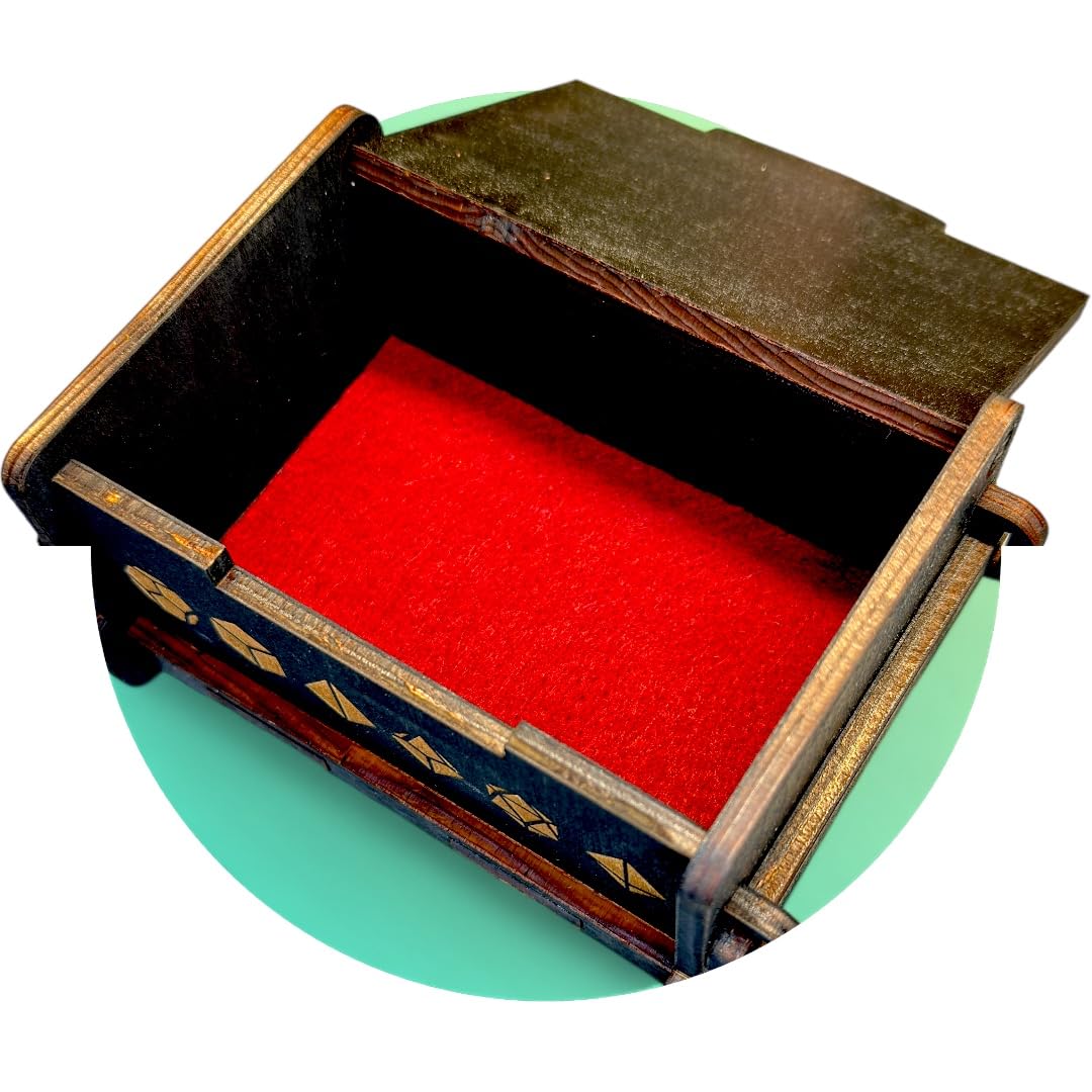 Dice Box - BLACK - 6x4x3 Also holds jewelry and great for desks and desk top items (it's not a Phase)