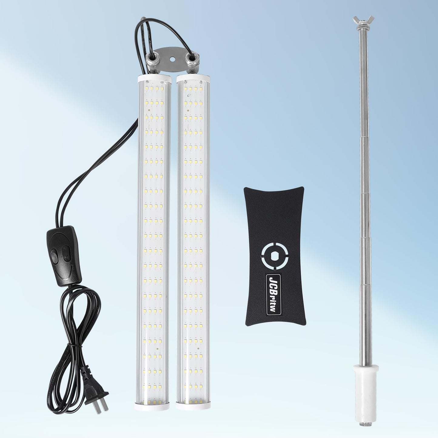 Jcbritw Standing Led Grow Light Adjustable Dual Head T12 Bar Plant Light  White 6500K Full Spectrum Plant Grow Lamp On Stand For Indoor Plants Seed Starting  Seedlings  Veg  Flower
