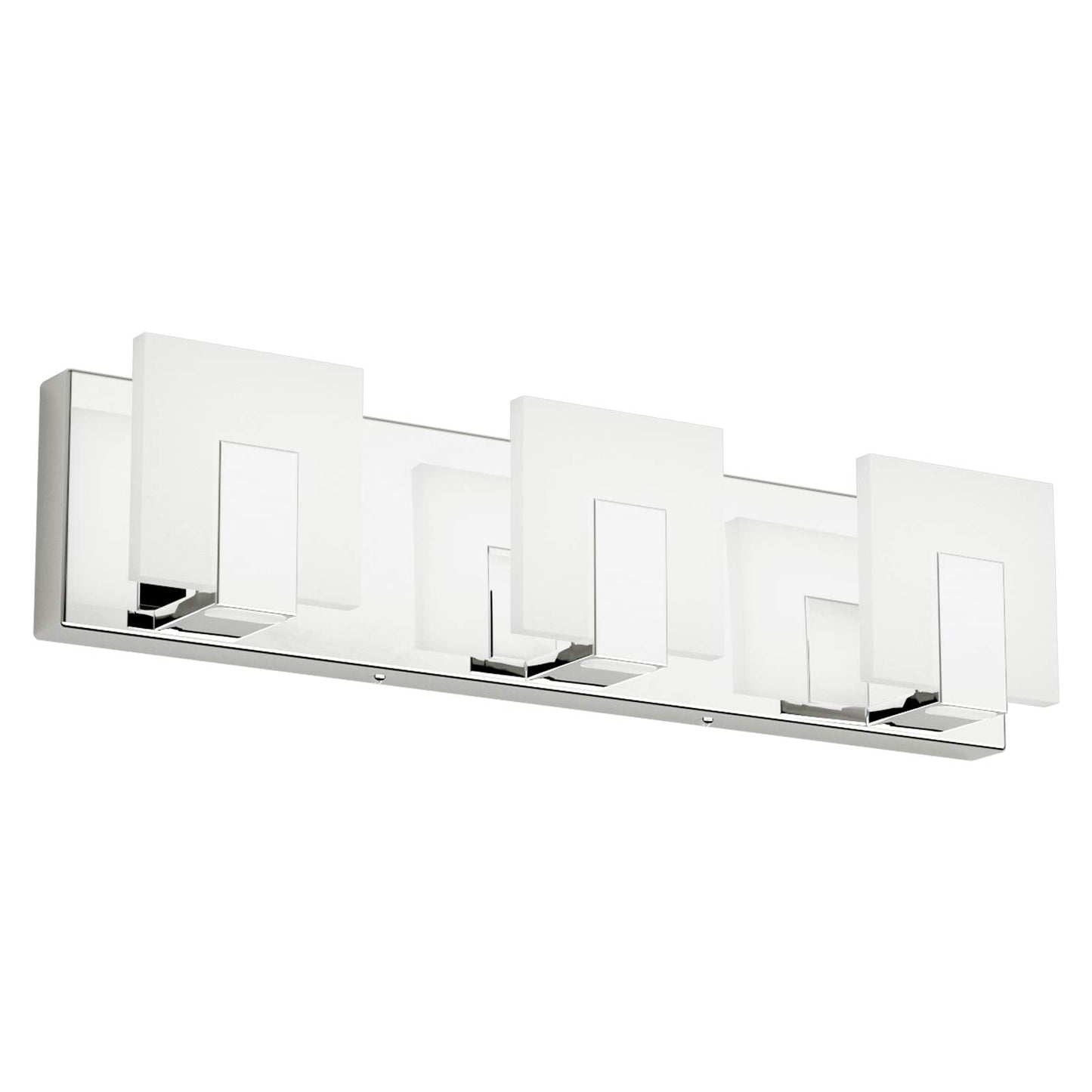 Aipsun Modern Led Vanity Light - 3 Lights, Frosted White Acrylic, Chrome Finish, 6000K For Bathroom, Model Ca-1105-3T