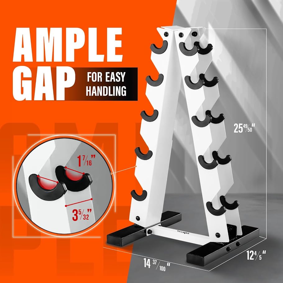 YES4ALL Dumbbell Rack Stand Only, 5 Tier A Frame Weight Rack for Dumbbells