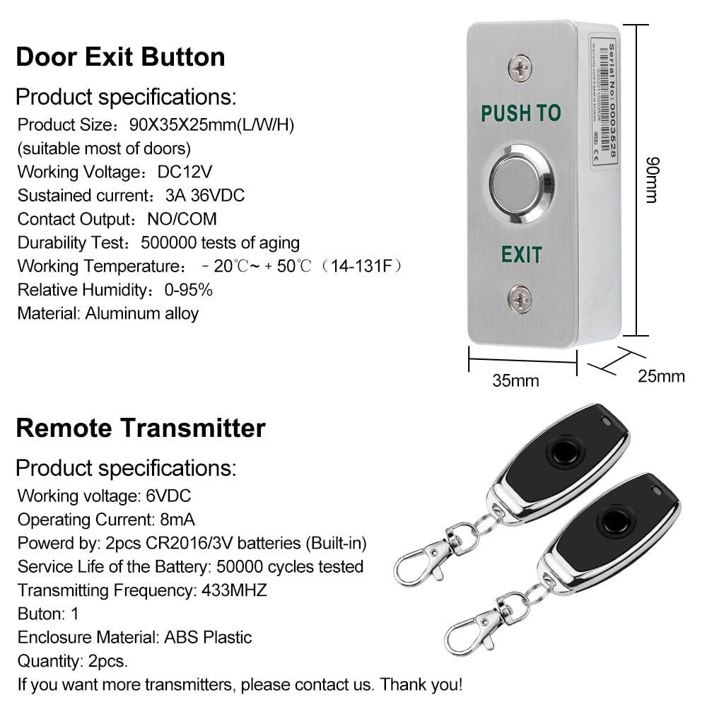 jasugKEY Premium Smart APP Unlocking Access Control System Kit, Simplified Wiring Door Lock Set, with Remote Controllers / 380lbs Magnetic Lock/DC 12V Power Adapter, Lock Delay Time Adjustable