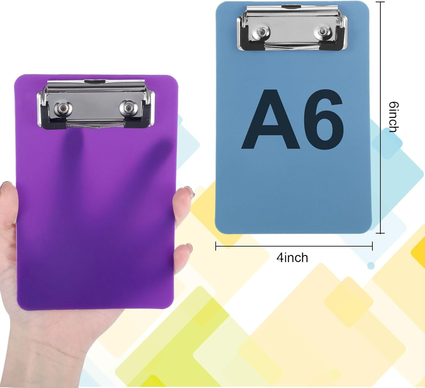 6 PCS Small Clipboards, Mini Clipboards 4×6 for Organizing Loose Papers, Shopping Lists, Golf Score Cards, A6 Classrooms Offices (6 Color)