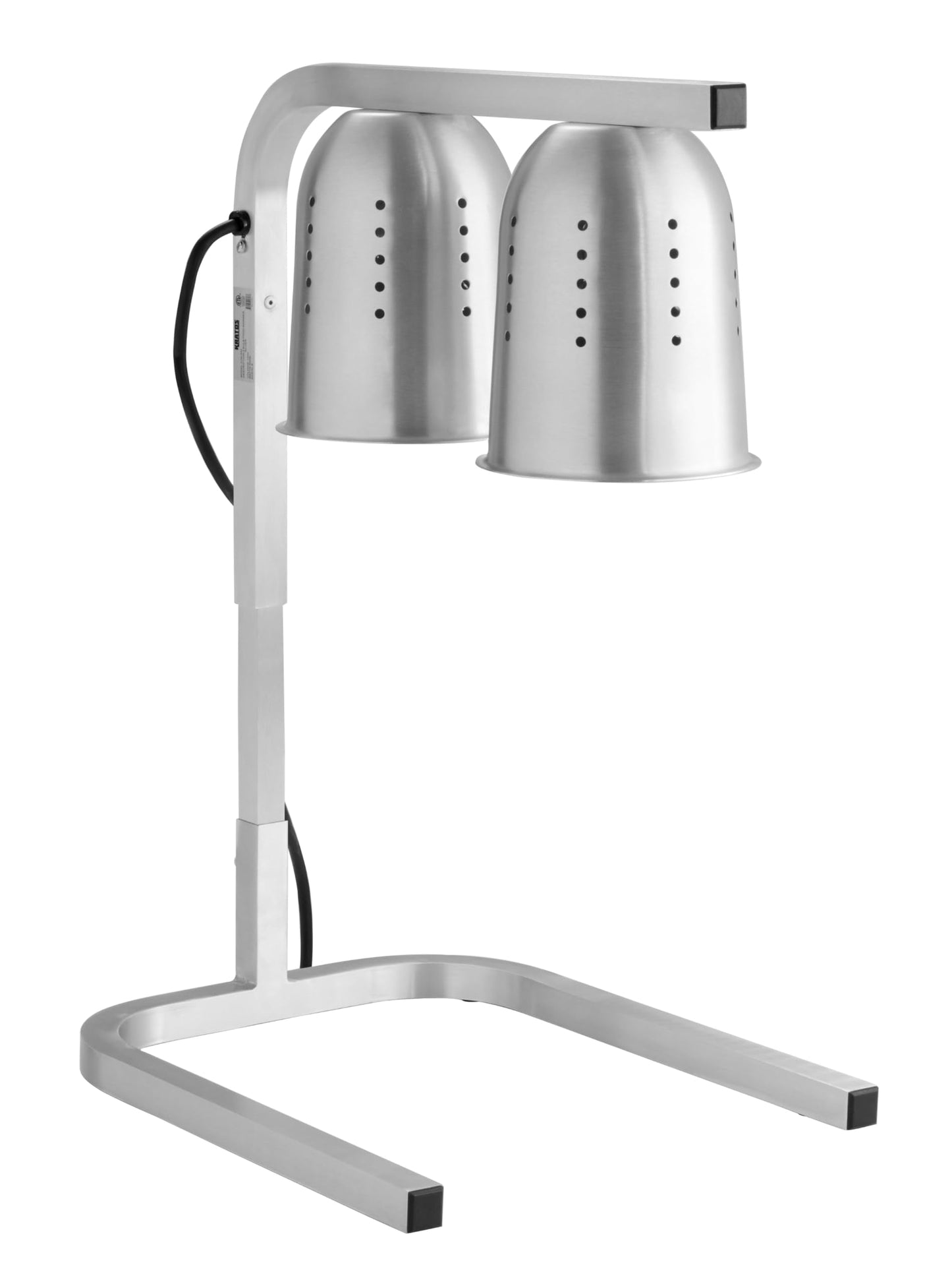 Kratos Commercial Bulb Warmer, Two Bulb Heat Lamp for Food, Silver, 120V, 500 Watts, Countertop Electric Food Warmer for Restaurants (31M-003)