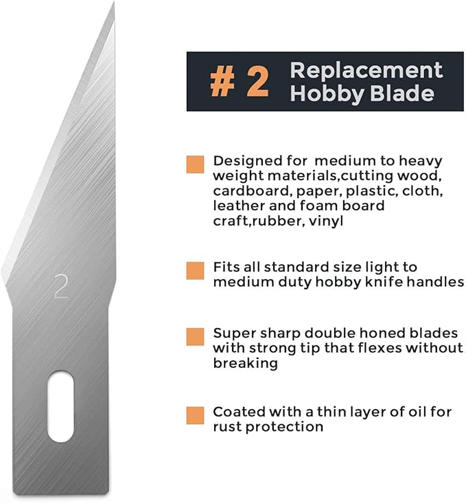 Nicpro 120 PCS Hobby Blades Set SK-5, Utility Refill #2 Art Blades Refill Cutting Tool with Storage Case for Medium to Heavy Craft, Hobby, Scrapbooking, Stencil