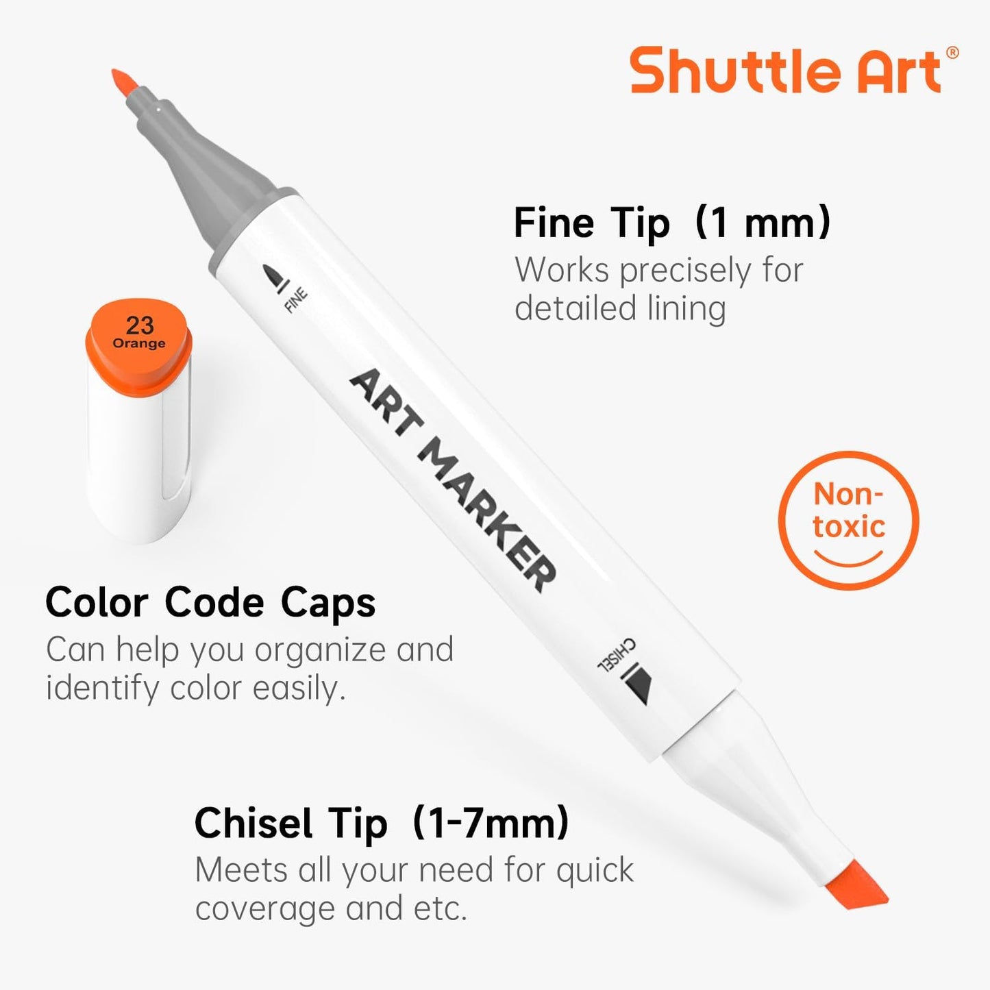 Shuttle Art 51 Colors Alcohol Markers, 50 Colors Dual Tip Art Marker Set Plus 1 Colorless Blender with Marker Case Perfect for Illustration Students Adult Coloring Sketching