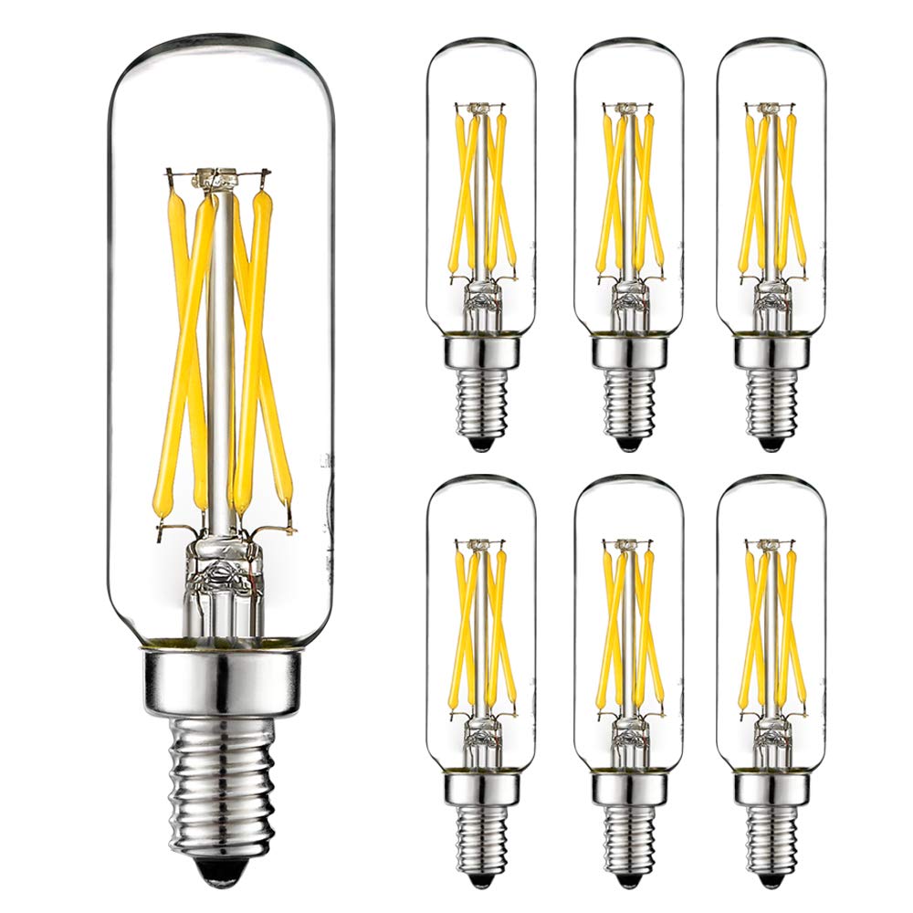 LiteHistory E12 Dimmable LED Bulb 4W (40W Equivalent) 5000K Daylight Clear Glass T6 T25 6-Pack