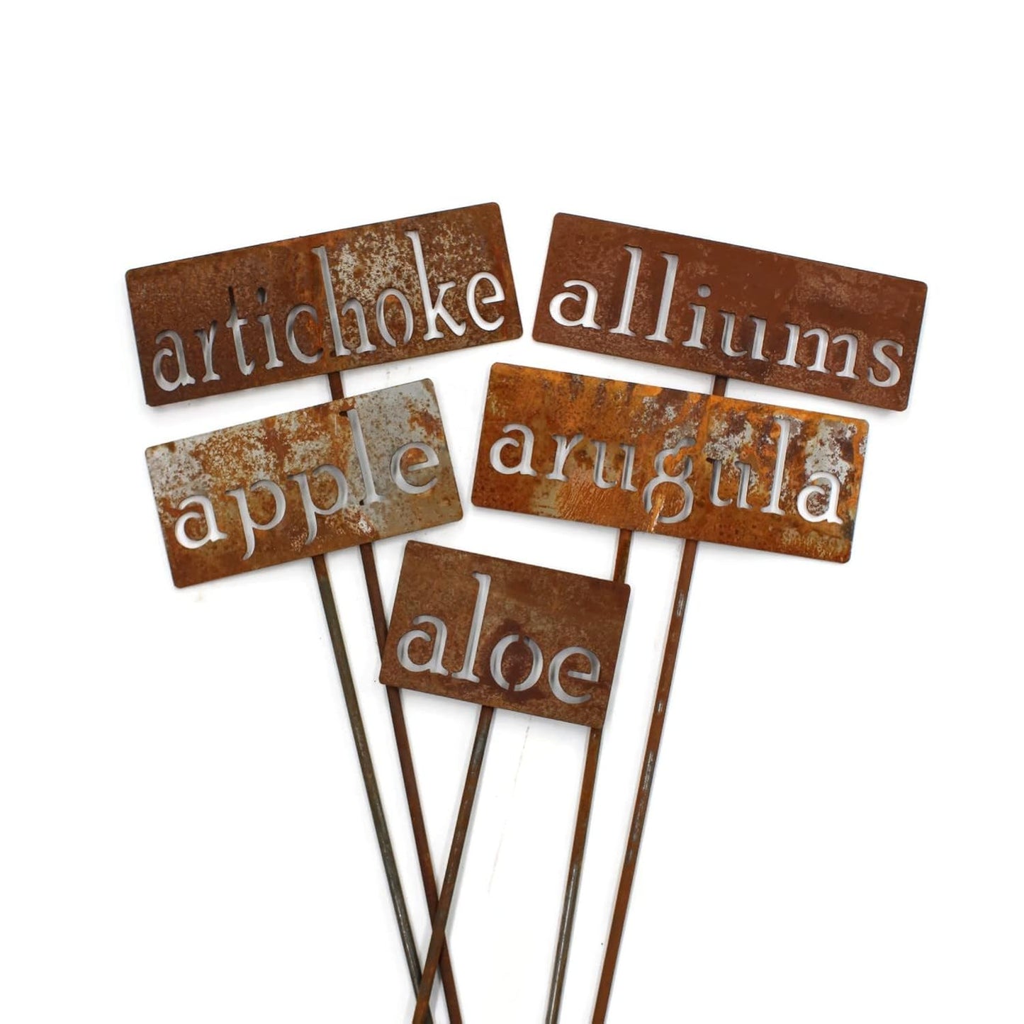 Classic Metal Garden Markers 19 Inches Tall (avocado, Naturally Rusted)