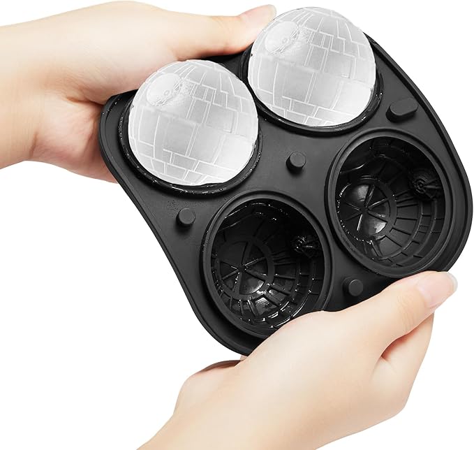 Death Star Ice Cube Molds, Nerd Whiskey Gifts for Men Geeks, Fun Shapes Large Ball Ice Cube Mold for Cocktails, Bourbon