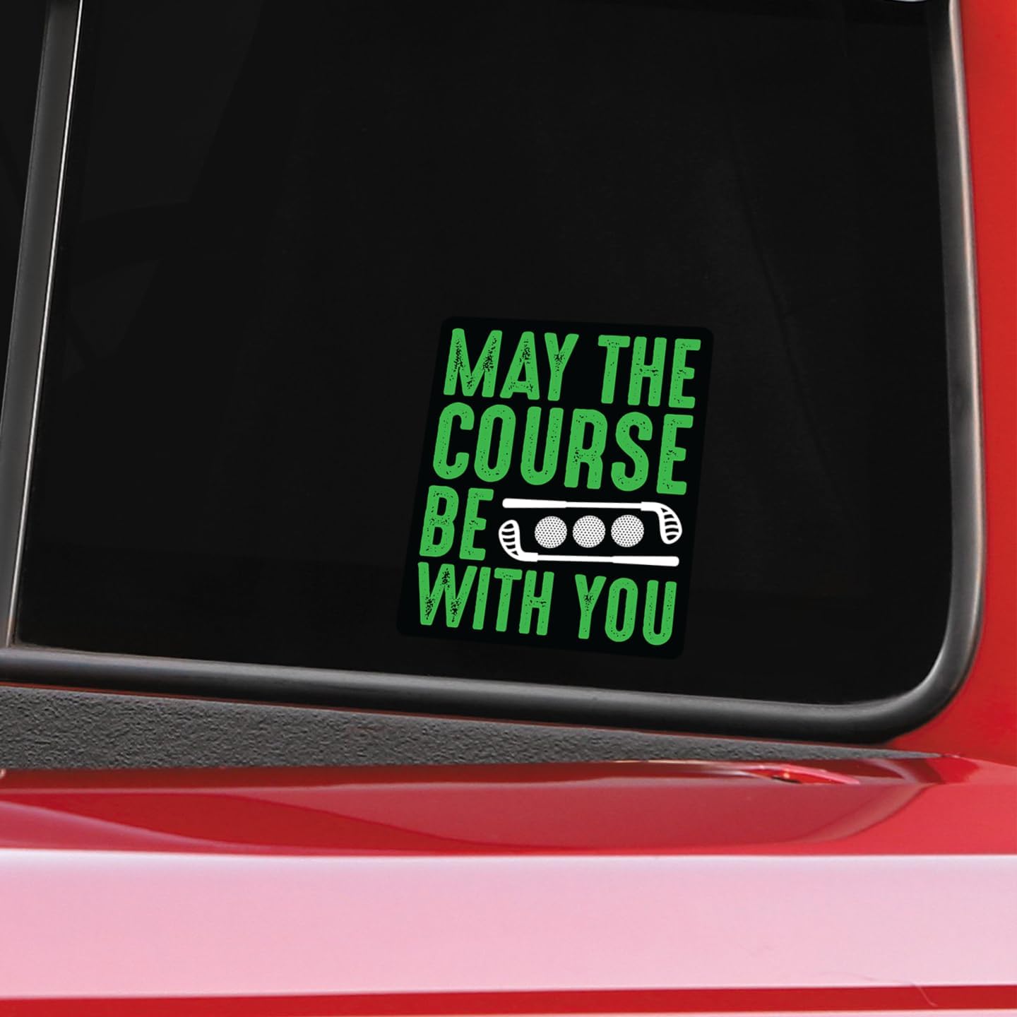 Funny Golf Stickers – Choose from 10 Humorous Designs – Durable Waterproof Vinyl Decals for Cars, Golf Carts, Laptops, Windows, Bumpers & More – 5 Inch (Course Be with You)