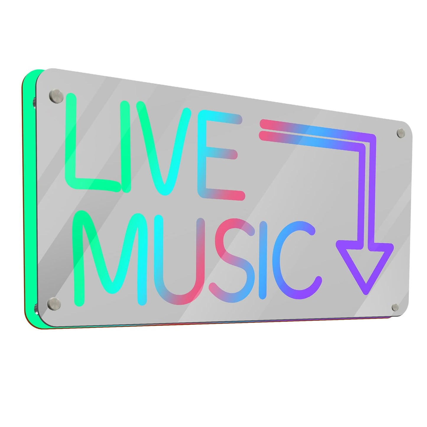 Wanxing Live Music Neon Sign, LED Wall D?or, App-Controlled Color, Mirror Finish