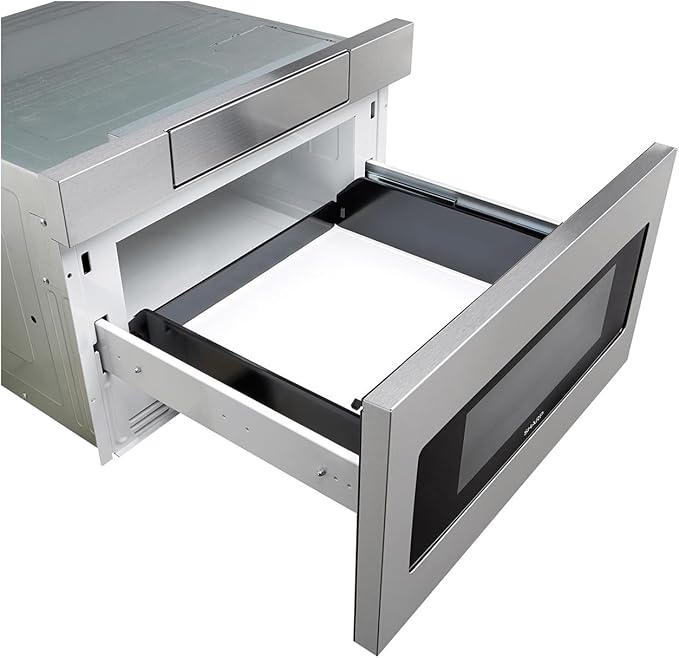 SHARP SMD3070ASY Microwave Drawer Oven, 30-inch, 1.2 Cubic Feet, 950 Watt, Concealed Angled Touch Control Panel with Digital LCD Display, Stainless Steel
