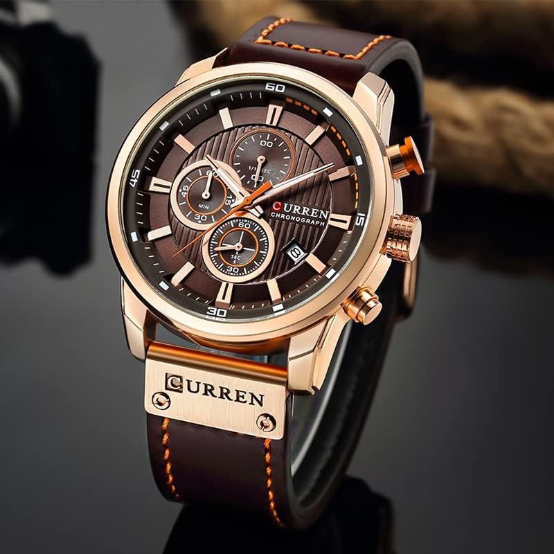 FANMIS Mens Sport Military Analog Quartz Watch Chronograph Classic Casual Business Dress Waterproof Watch Multifunctional ...