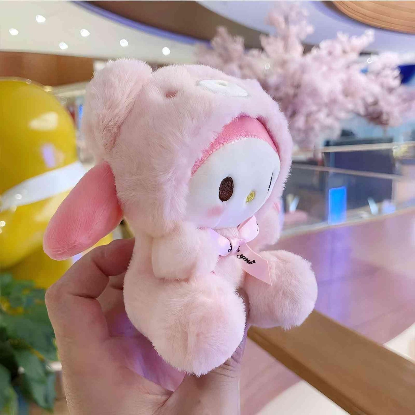 Cartoon Bag Charms Cute Plush Keychain for Women Girls, 5" Soft Backpack Key Chain Cute Animals Bag Keychain(Pink girl)