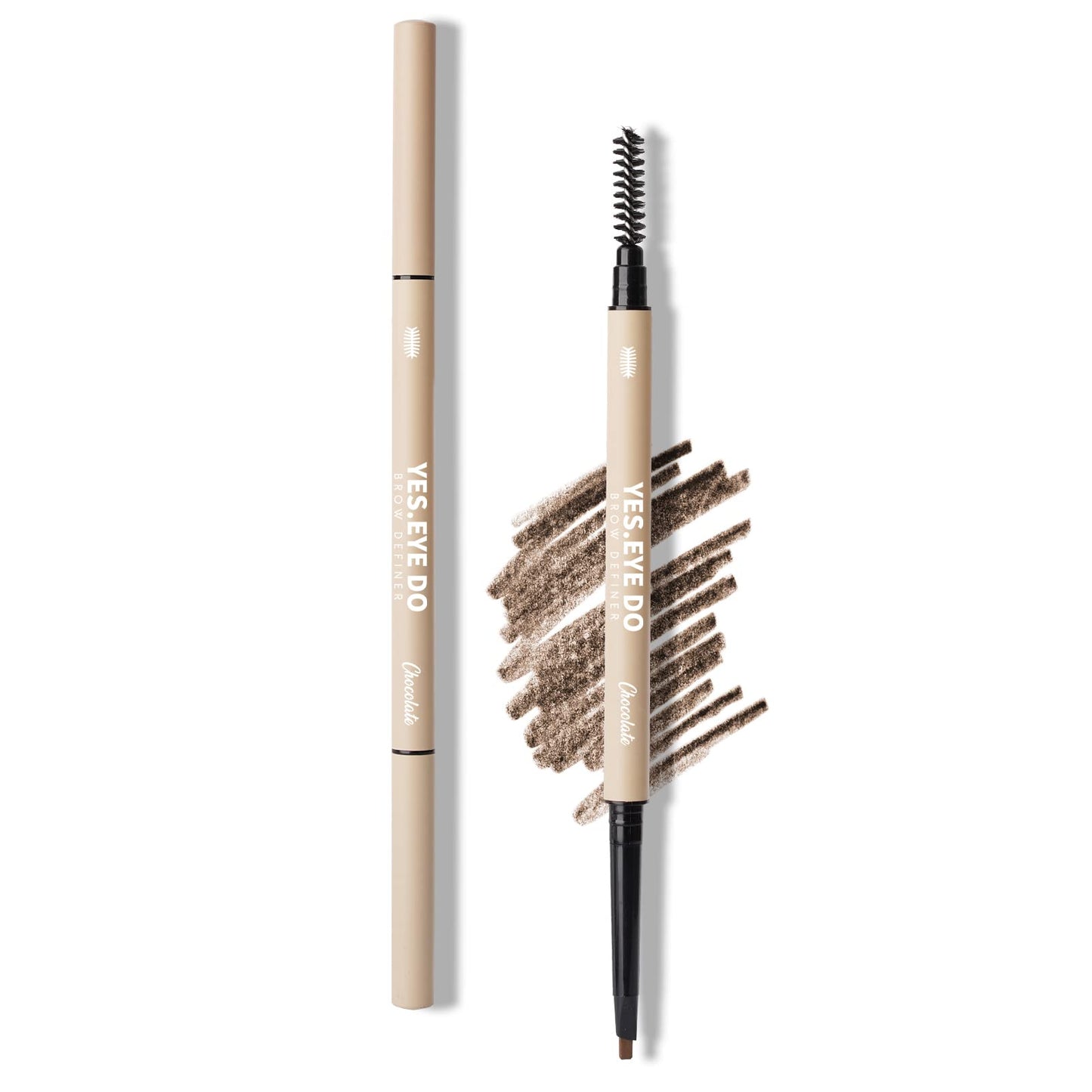 Eyebrow Pencil Deep Brown, Dual-ended Dark Brown Eyebrow Pencil, Waterproof Eyebrow Pen with Hair Like Stroke, Filling in Sparse