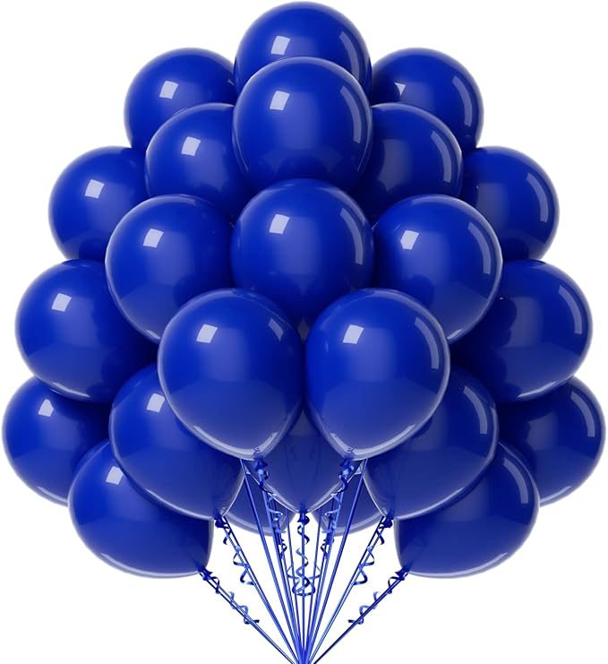 FOTIOMRG Royal Blue Balloons 12 inch, 50 Pack Royal Blue Latex Party Balloons Helium Quality for Birthday Graduation Baby ...