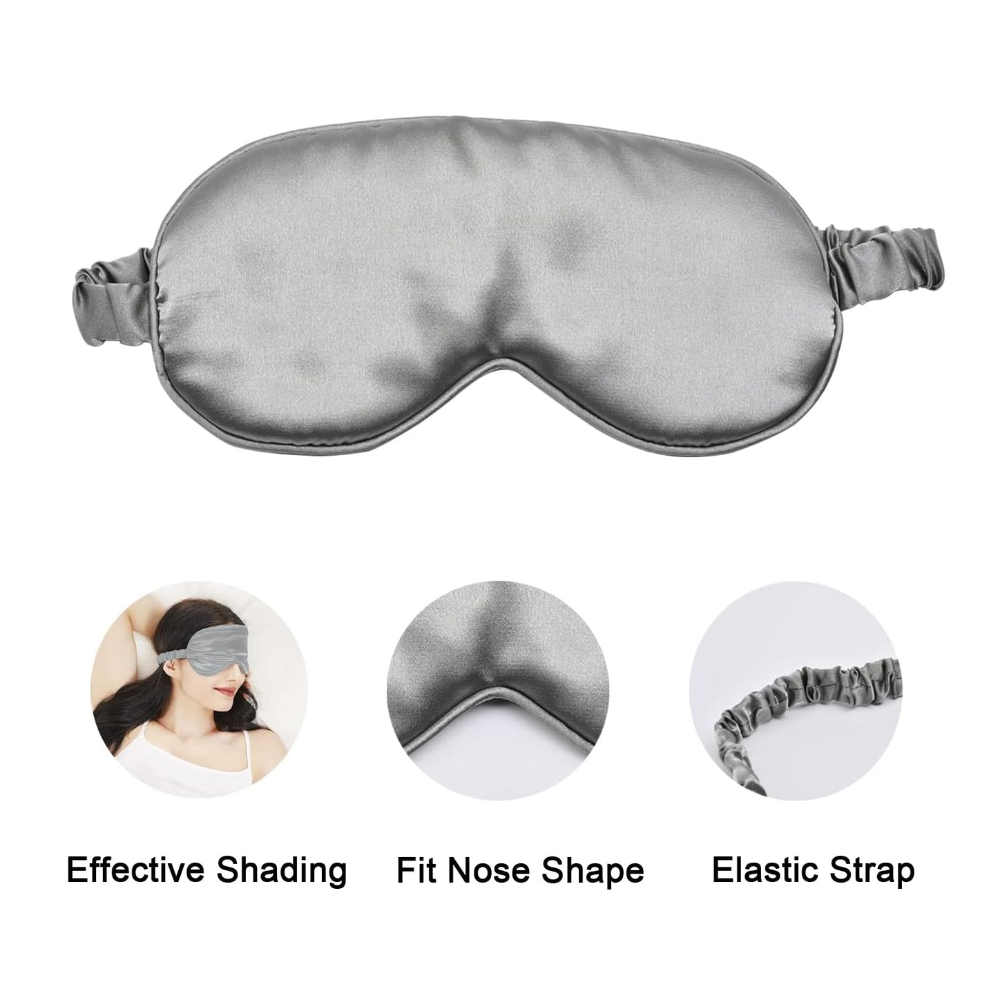 LERSVICVIL Sleep Masks 4 Pack Silky Eye Cover Soft Satin Blindfold Elastic Strap Night Eye Shade for Women Men