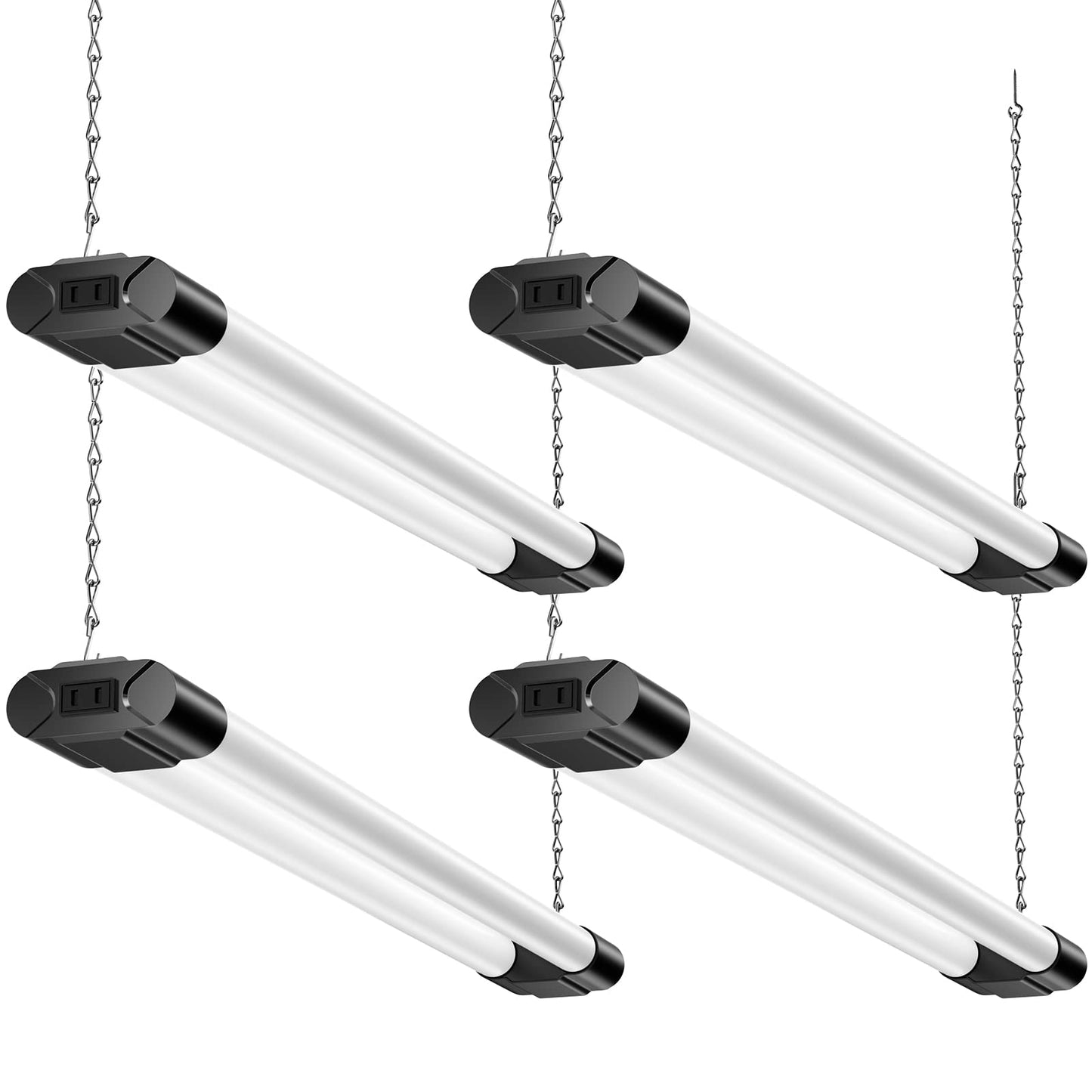 Bbounder 2Ft Led Shop Light Fixture  Super Bright 2200Lm  Cool Daylight White 6500K  Ceiling Or Hanging Mount  Durable Garage Shop Lighting For Warehouse  Workbench  Basement  And Business Use  Black