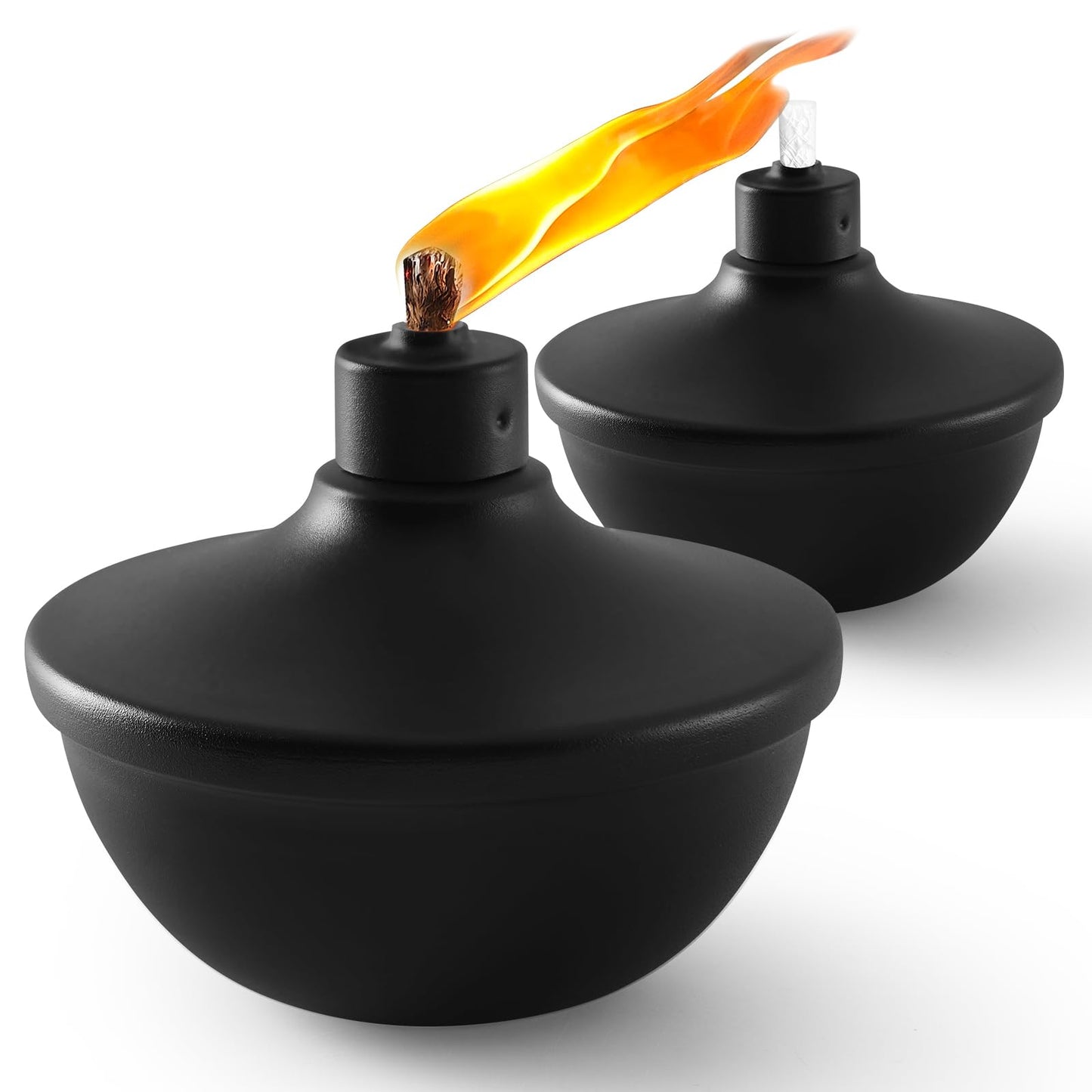 ZSPENG Metal Table Top Torches, 23.5 oz, Refillable, 2 Pack, for Garden and Party Decor