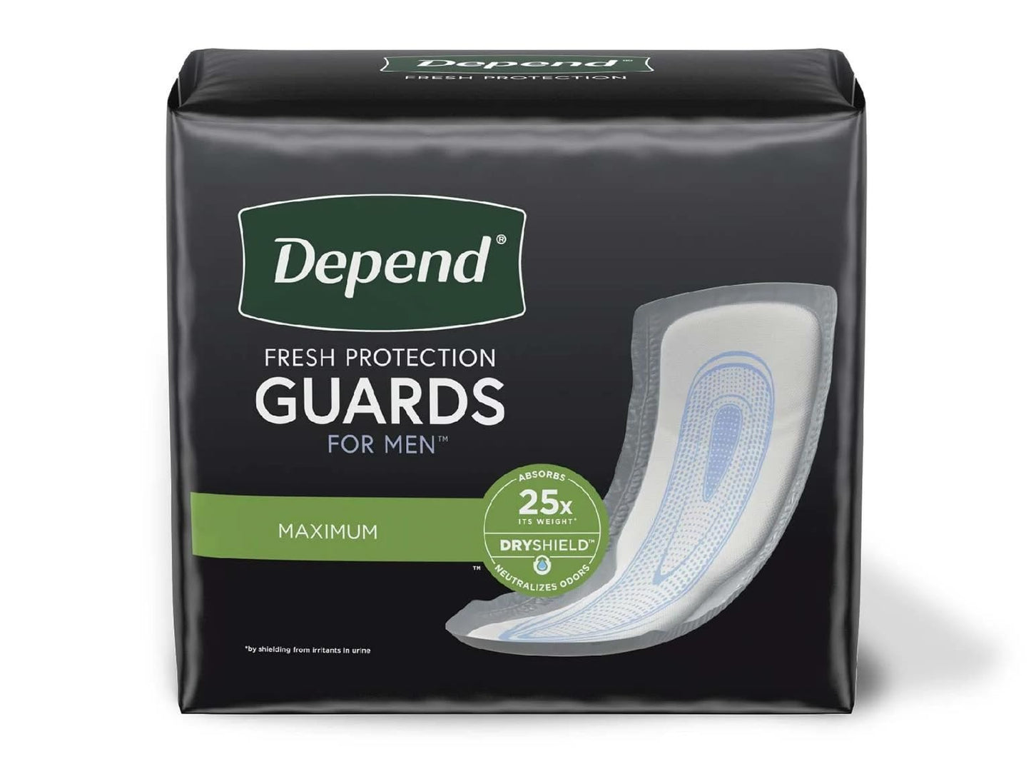 Depend Incontinence Guards for Men, Maximum Absorbency, 52 Count (Packaging May Vary) (2 Pack(52 Count))