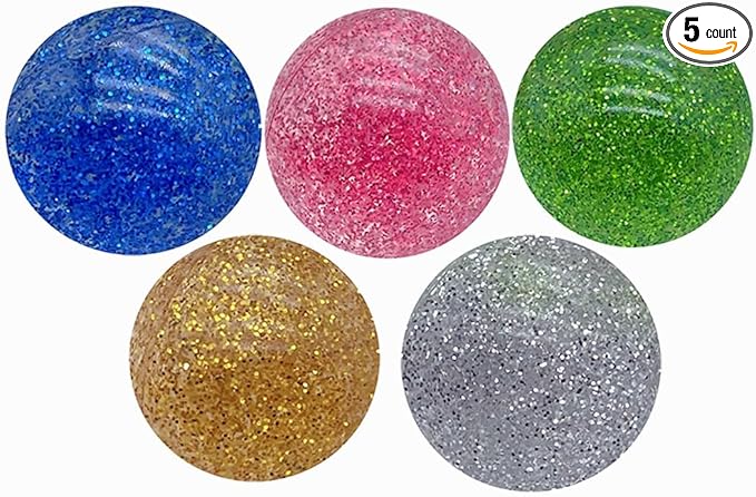 Kikeep Large Bouncy Ball 45mm for Kids Glitter Bounce Balls Party Favors Super Bouncy Balls Gift for Kids Rubber Super Bou...
